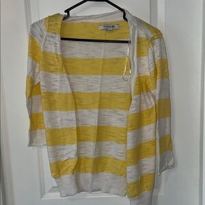 Forever 21 Yellow and White Striped Cardigan